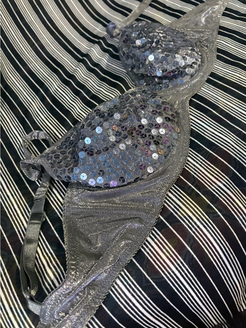 Victoria's Secret Black Bra 36B sparkling sequins